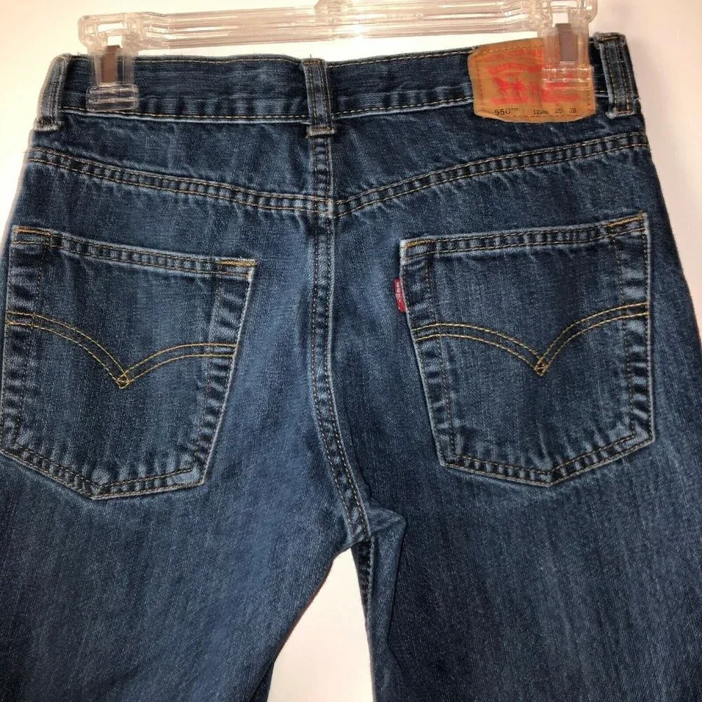 Levis 550 Size 12 Reg 26 x 26 Dark Wash Relaxed Denim Jeans Casual Pants